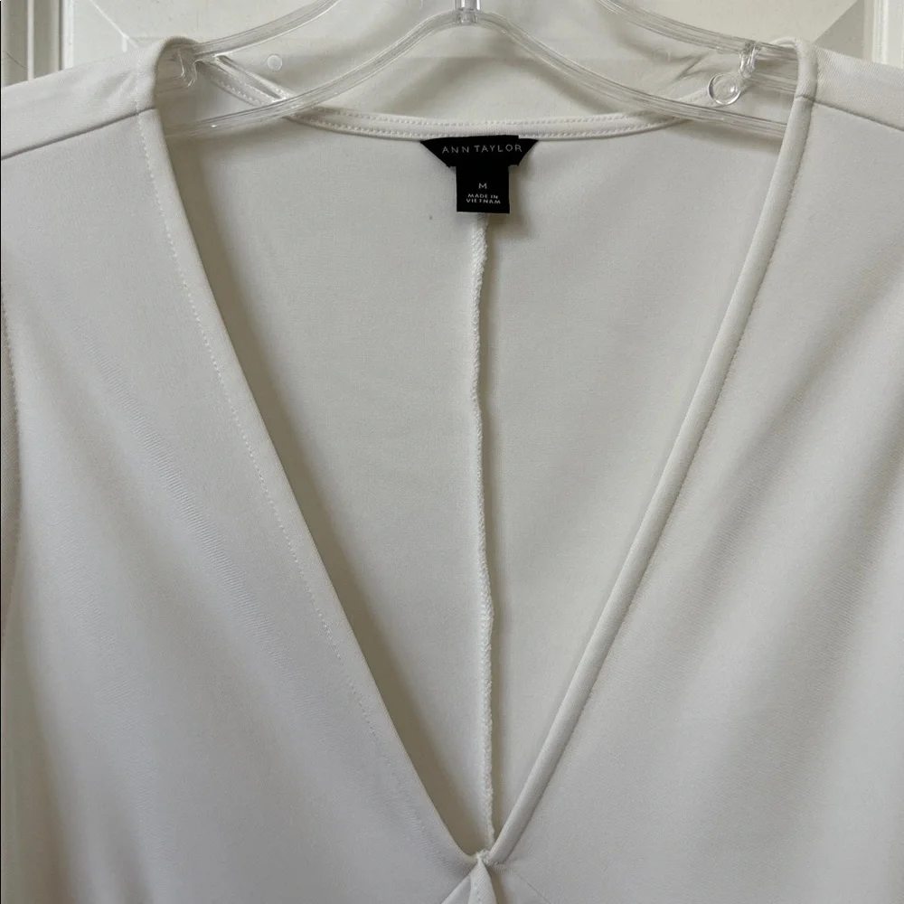 Ann Taylor Cream Ruffle Blouse - Picture 2 of 3
